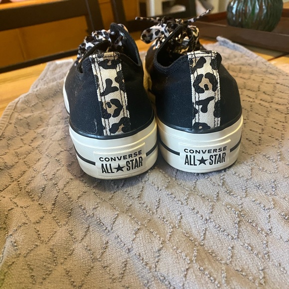 Black and Leopard Print Platform Converse - Picture 3 of 3